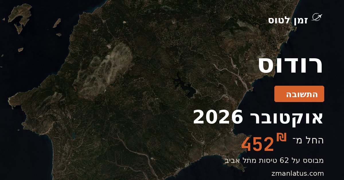 מתי הכי זול לטוס לרודוס — אוקטובר 2026, החל מ־452₪